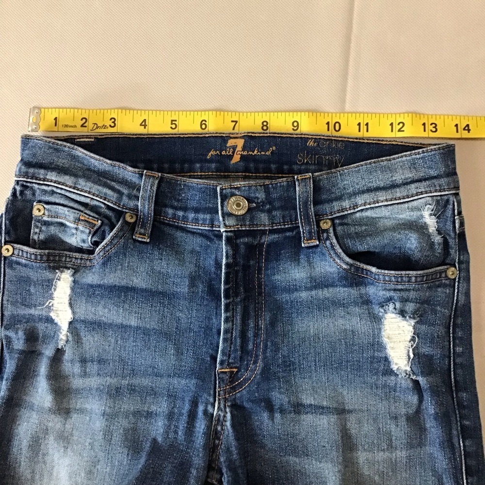 7 For All Mankind Blue The Ankle Skinny Jeans - Picture 8 of 16